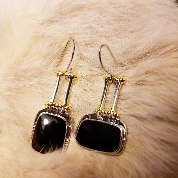 Boho earrings in unique silver setting - Picture 4 of 6